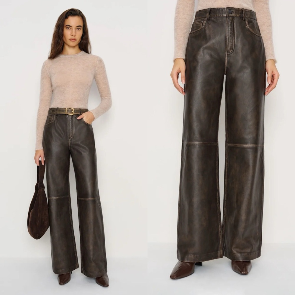 REFORMATION NEW Veda Kennedy Wide Leg Pants in Pit Stop 6